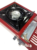 Réchaud à gaz de camping en acier inoxydable d'extérieur, cuisinière portable manuelle à butane pour les touristes, pour les voyages, le camping, la cuisine