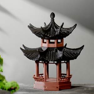 Mini Chinese Antieke Achthoekige Paviljoen Tafelblad Model Traditionele Thuis Kantoor Plank Decor Gemaakt Van Duurzaam Plastic - Product Image 2