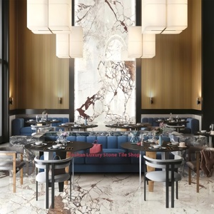 Azulejos Metálicos Esmaltados de Porcelana con Aspecto de Mármol de Lujo, <span class=keywords><strong>Imitación</strong></span> de <span class=keywords><strong>Piedra</strong></span>, Azulejos <span class=keywords><strong>Interiores</strong></span> <span class=keywords><strong>para</strong></span> Pisos y <span class=keywords><strong>Paredes</strong></span> de Salas de Estar Modernas - Product Image 3