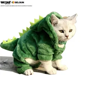 Pet Cat Clothes Puppy Dog Cat Funny Dinosaur Costume Winter Warm Plush Cat Coat Fleece Hoodies Sweater Small Dog Kitten Clothing