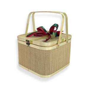 Wholesale Bamboo Gift Basket with Carved Rectangle Shape <b>Hamper</b> Accessories for <b>Weddings</b> Low MOQ From Vietnam - Product Image 3