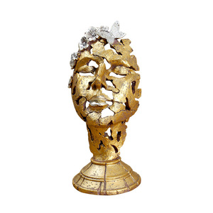 Mystic Arts European Style Hollow Face Sculpture Resin Gold Black Decor Home Desktop Ornament Art <b>Craft</b> Gift - Product Image 3