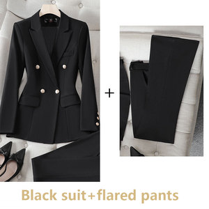 Completo Elegante da Donna 2024, Nuovo Tailleur alla <span class=keywords><strong>Moda</strong></span> Primavera ed Estate con <span class=keywords><strong>Pantaloni</strong></span> a Vita Alta e Maniche Lunghe in Tinta Unita - Product Image 5