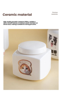 Urna Funeraria in Ceramica Moderna Personalizzata per Gatti e Cuccioli, Vaso per Cremazione con Logo Personalizzato Fatto a Mano - Product Image 5