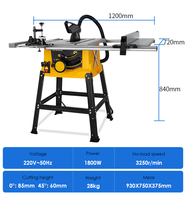LUXTER 220V 255mm 1800W Scie à table + toupie + plate-forme de toupie sierra De Mesa pour le travail du bois
