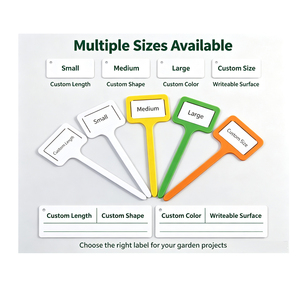 Customizable <b>Plant</b> Name Tags Rectangle White Yellow Plastic Coated Garden Stakes XTPL2 Waterproof Reusable Labeling - Product Image 2