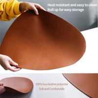 Ensemble de sets de table et de dessous-de-verre en similicuir, cuir rond pour sets de table de salle à manger, résistant à la chaleur, antidérapant, lavable