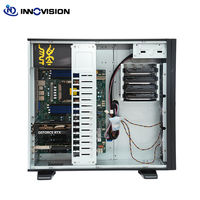 Vente d'usine Mid Tower Chassis Rack Convertible Server Case Support Max 12*9.6 "Carte mère 8 emplacements ATX PSU GPU Enclosure