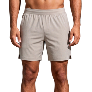 Men's High Waisted Athletic Shorts Summer Control Quick Dry Fabric Gym Wear Clothing with Drawstring Waist and Logo Embroidery - Product Image 1
