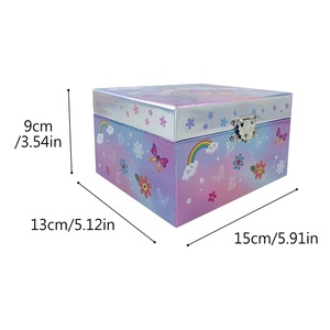 Joyero de papel de mariposa holográfica ecológico, caja de música de regalo Musical con manivela manual para regalos de niños - Product Image 3