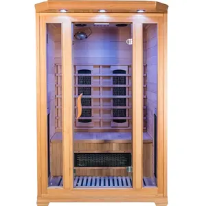 Boîte de Sauna en bois avec hélock pour 1 ou 2 personnes, infrarouge lointain, en céramique