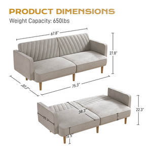 <span class=keywords><strong>Canapé</strong></span>-lit d'angle moderne pliable <span class=keywords><strong>2</strong></span>,<span class=keywords><strong>5</strong></span> <span class=keywords><strong>places</strong></span> Guangdong Best Candy - Product Image 3