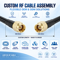 Câble coaxial RF SMA mâle vers SMA mâle LMR195, faible VSWR 50 Ohm, faible perte, Jumper Pigtail noir 100cm pour antenne