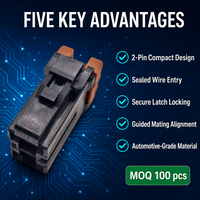 7123-4123-30 7157-6421-80 Automobil-Kombinationsleitungsstecker 2-polig Verzinntes Messing Buchse PA66 Gehäuse 12V 60A 7mm
