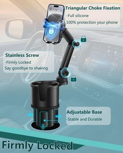 Heavy Duty 2-in-1 Cup Holder Mount, Sturdy Anti-Slip No Shake Design, Durable Long Arm Universal Fit All Smartphones - Product Image 3