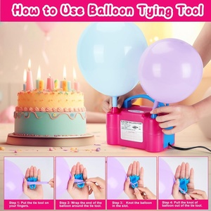 <span class=keywords><strong>AGPTEK</strong></span> 110V 600W Pompe à ballon à air électrique Rose Rouge Portable Double Buse Gonfleur/Souffleur Écologique pour la Décoration de Fête - Product Image 6