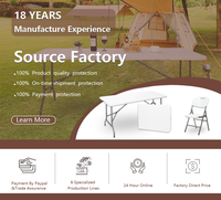 Vente chaude de meubles d'intérieur en plein air de haute qualité pliant Portable Durable pelouse plage jardin Banquet fête de mariage Table en plastique