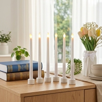 Bougie LED en plastique à longue tige pour les fêtes, restaurants occidentaux, veilleuses, dîners aux chandelles, réunions et décoration intérieure