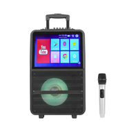 Mejor precio Altavoz de karaoke Woofer de 8 pulgadas Sistema Android de caja de sonido de gran potencia con pantalla inteligente de 14,1 "con luz LED