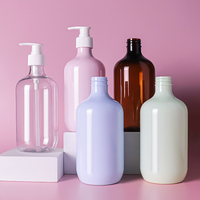 Vente en gros de flacons pompe en plastique PET transparent de 200/300/500 ml pour shampoing, après-shampoing et lotion corporelle