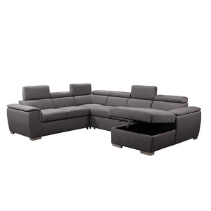 Sofá Cama en Forma de L Extensible y Reclinable Verde Moderno con Almacenamiento para Uso Escolar y Hotelero - Product Image 4