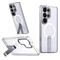 Funda Magnética Antihuellas con Soporte Vertical Oculto, Marco Metálico para Cámara, Resistente a Impactos para Samsung Galaxy S26 Ultra
