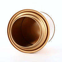 Boîte en fer blanc vintage de luxe ronde avec double couvercle hermétique pour l'emballage du sucre, du café et du thé