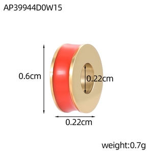 Sh39 En gros, composants de bijoux classiques pour bracelets et colliers, pendentifs à perles émaillées en acier inoxydable plaqué or pour la fabrication DIY - Product Image 2