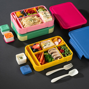 New product pp plastic lunch box multi-compartment lunch box microwave safe sealed lunch box