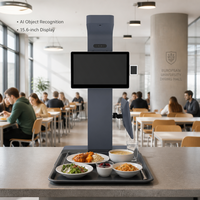 Kiosque de reconnaissance IA économique Longfly Windows pour la transformation numérique des cantines intelligentes, avec fonction de pesage et de paiement en libre-service