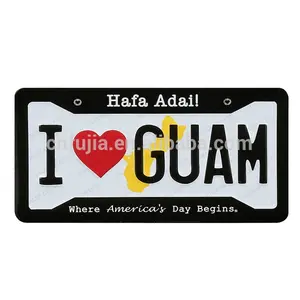 I Love Guam แม่เหล็กตู้เย็นโลหะ,แม่เหล็กตู้เย็นพิมพ์ลายนูน3d