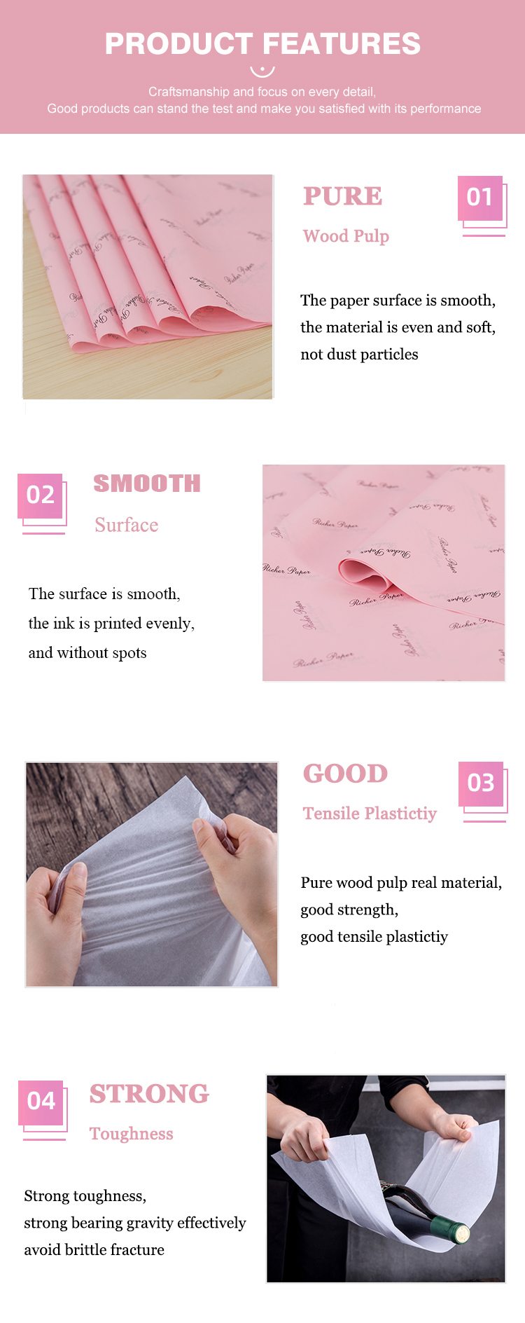 In Stock Tissue Paper Custom Printed Logo Shoes Clothes Tissue Paper 17gsm Packing Gift Wrapping Tissue Paper