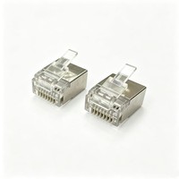 Conector Modular RJ45 E-HONG 8P8C CAT5e FTP Blindado Plateado de Cuerpo Corto para Cableado LAN Compacto de 24-26 AWG OEM ODM