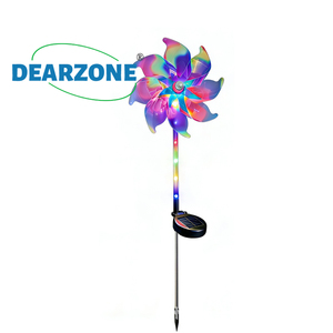 Lampe <span class=keywords><strong>solaire</strong></span> LED extérieure étanche RGB multicolore en forme <span class=keywords><strong>de</strong></span> <span class=keywords><strong>moulin</strong></span> à vent pour pelouse, parc, allée, portail, sécurité, aménagement paysager et événements - Product Image 2