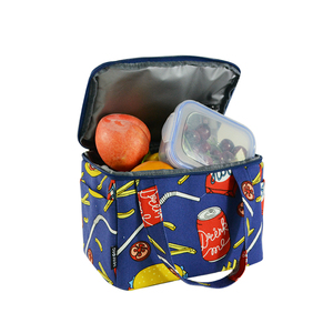 Sac à déjeuner isotherme portable en coton, mignon, pour enfants et étudiants, imperméable, avec logo personnalisé, impression par sublimation, motif dessin animé - Product Image 3