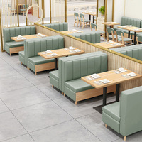 Tables et chaises de stand de restauration rapide, canapé de restaurant de centre commercial, canapé double, ensemble de tables et chaises de restaurant d'hôtel