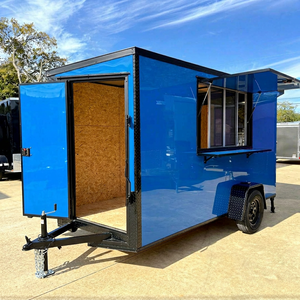 Quality New Design Blue Enclosed Cargo <b>Trailer</b> Black Trim Single Axle 2001-3000kg Capacity 7-14ft Size for Utility Transport - Product Image 1