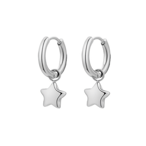 Pendientes de aro Amy Amy Star chapados en plata para mujer, regalo de joyería de moda - Product Image 3