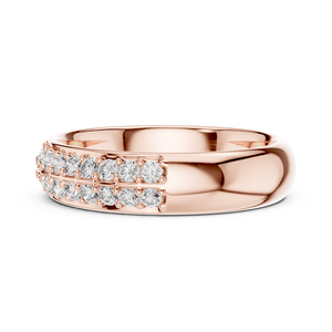Anillo de Diamantes en Oro Rosa de Moda para Mujer, Joyería Elegante y Brillante, Ideal para Bodas, Compromisos, Fiestas, Regalo - Product Image 3