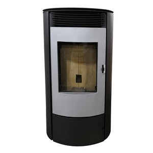 Estufa de <span class=keywords><strong>Pellets</strong></span> Cilíndrica de 12kw Fabricada en China, <span class=keywords><strong>Chimenea</strong></span> de <span class=keywords><strong>Pellets</strong></span> de Madera Independiente para Uso Doméstico, Biomasa de <span class=keywords><strong>Pellets</strong></span> para el Invierno - Product Image 1