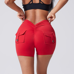Nuevos Shorts de Yoga con Cintura en V, 16 Colores, Lisos, Push-Up, Leggings Deportivos para Gimnasio, Fitness, Entrenamiento, Correr, Ciclismo, Ropa Deportiva para <span class=keywords><strong>Mujer</strong></span> - Product Image 3