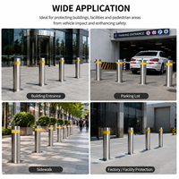 Poteau de signalisation anti-choc en acier inoxydable 316 de 3 mm d'épaisseur et 1100 mm de hauteur, finition mate, résistant aux impacts, pour parkings