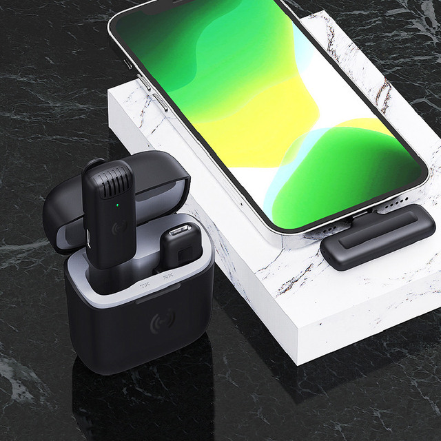 Portable J11 J10 2.4G Wireless Stereo Lavalier Microphone Live Interview Outdoor Mini Noise Cancelling Lapel Mic