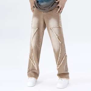 Pantalones vaqueros acampanados vintage de corte holgado personalizados para hombres Pantalones vaqueros de pierna ancha - Product Image 3