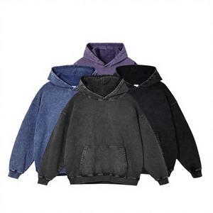 Nueva Llegada Otoño Invierno Sudadera con Capucha Bordada Forrada Estilo Vintage 300gsm 100% Algodón Corte Regular Unisex - Product Image 1