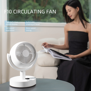 Ventilador de escritorio ajustable de 10 velocidades recargable por Usb alimentado por batería con pantalla Led, temporizador de viento fuerte, ventilador de mesa oscilante automático - Product Image 2