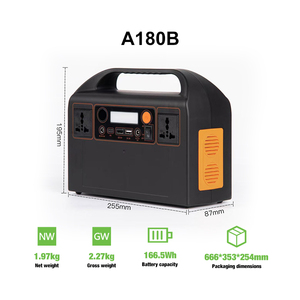 แผงโซลาร์เซลล์พกพาขนาดเบา 180W ใช้ร่วมกับสถานีพลังงานสำรอง 166.5Wh สำหรับอุปกรณ์อิเล็กทรอนิกส์ขนาดเล็ก พร้อมจั๊มพ์สตาร์ทเตอร์ ไฟฉาย USB - Product Image 2