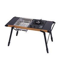 Réchaud à gaz portable coupe-vent Orangegaz FACTORY à 3 brûleurs pour camping et pique-nique en extérieur, unité IGT 1 table et réchaud