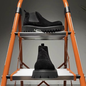 Botas de tobillo de ante británico vintage 2026 para hombre, sin cordones, de caña alta, con plataforma gruesa que aumenta la altura, estilo casual y versátil. - Product Image 3