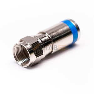 Konektor Tipe F Male 75Ohm Compression Straight Edge Mount untuk Kabel RG6, Plug Koaksial Berlapis Nikel untuk Antarmuka PCB CATV - Product Image 5